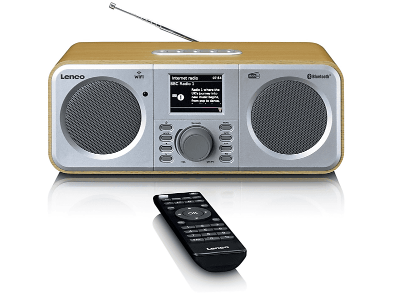 LENCO DIR-141 Multifunktionsradio, DAB+, FM, holzoptik AM, DAB+, Radio, Internet FM, Bluetooth, DAB