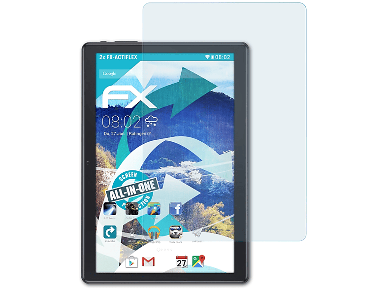 ATFOLIX 2x FX-ActiFleX Max10 Dragon Touch Displayschutz(für Plus)