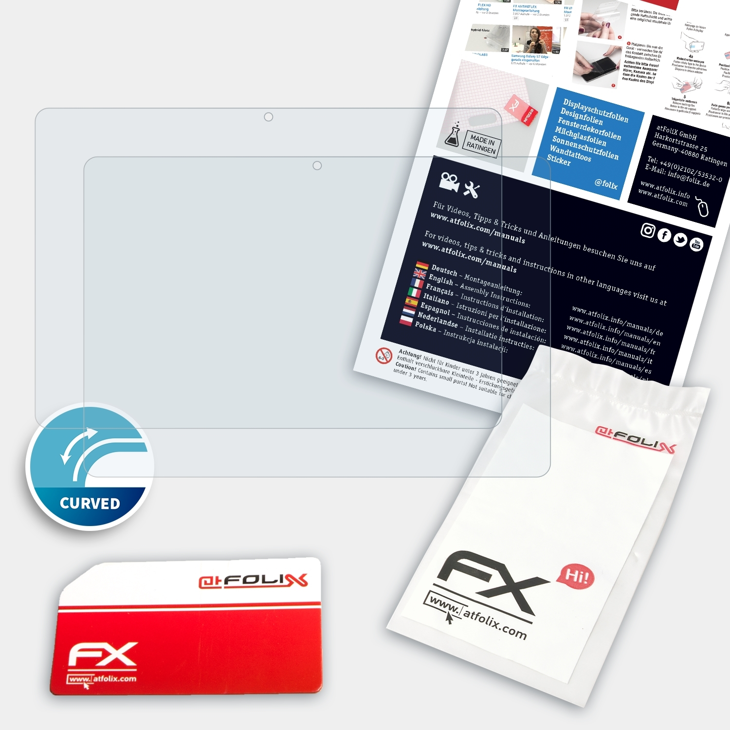 ATFOLIX 2x FX-ActiFleX Max10 Dragon Touch Displayschutz(für Plus)