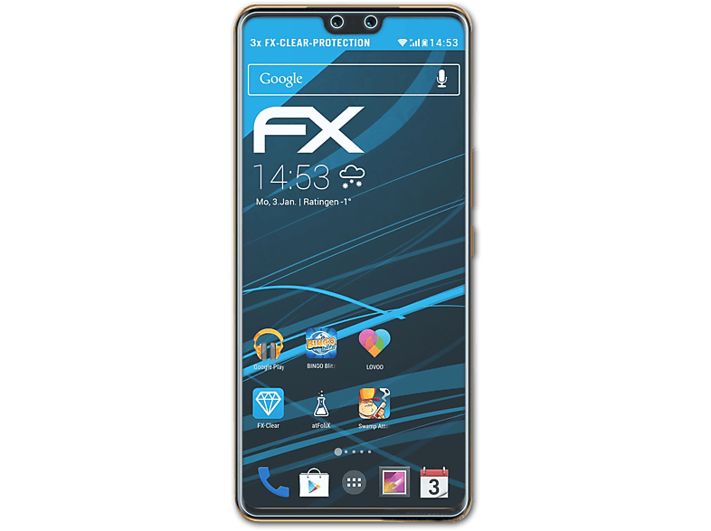 ATFOLIX 3x FX-Clear Pro) V23 Vivo Displayschutz(für