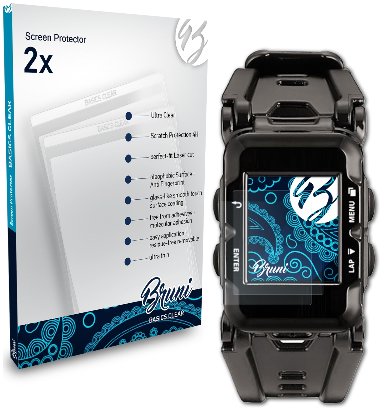 Lezyne C Micro Watch) BRUNI GPS Basics-Clear Schutzfolie(für 2x