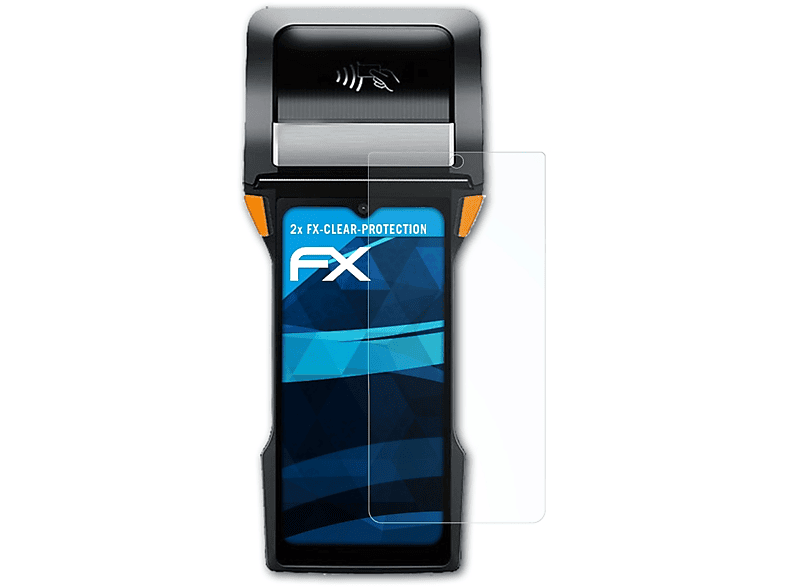 ATFOLIX 2x FX-Clear Displayschutz(für Sunmi V2s Plus)