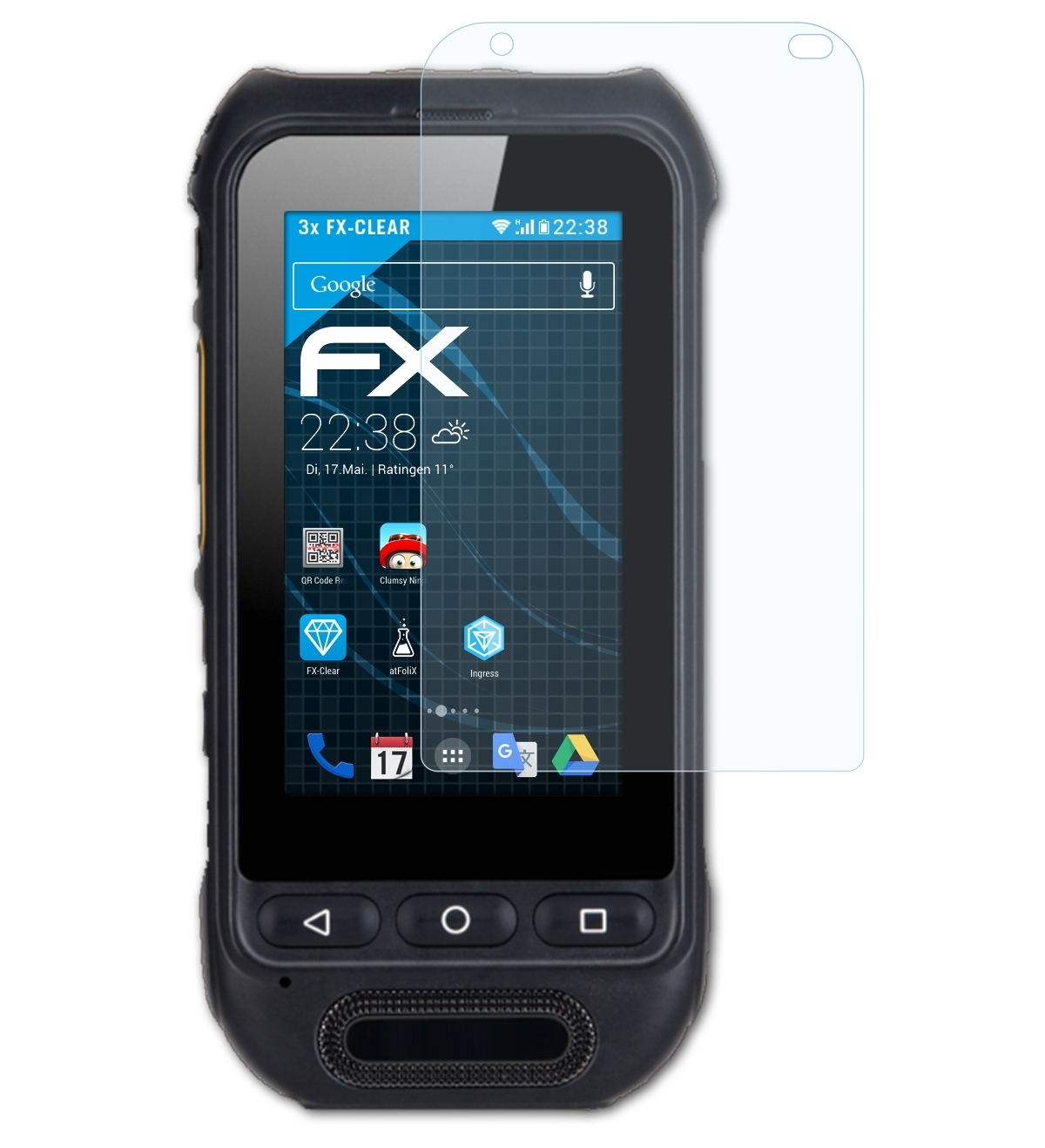ATFOLIX 3x FX-Clear Displayschutz(für RugGear RG360)