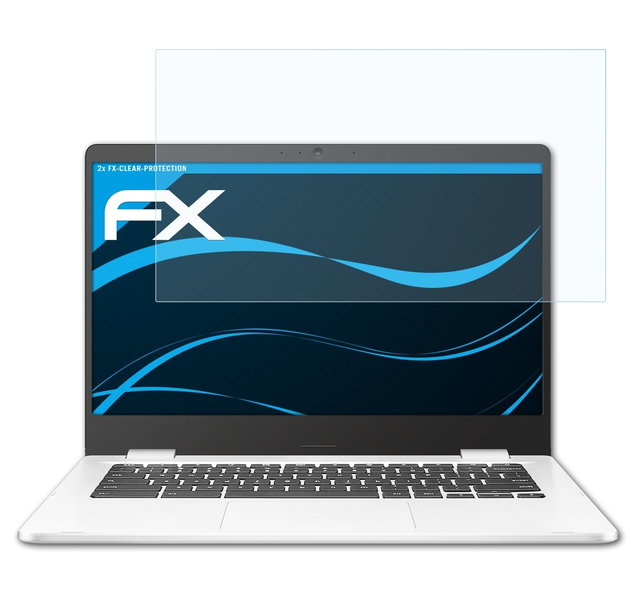 ATFOLIX 2x FX-Clear Displayschutz(für Chromebook (C424MA)) C424 Asus