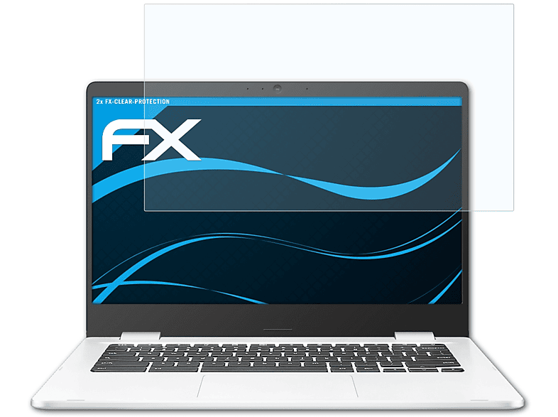 ATFOLIX 2x FX-Clear Displayschutz(für Asus Chromebook C424 (C424MA))