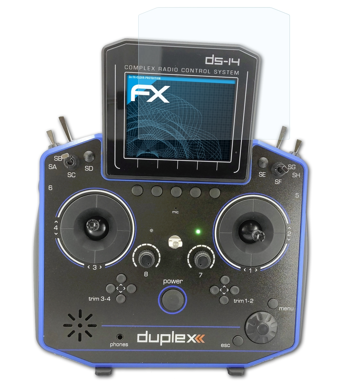 ATFOLIX 3x II) Transmitter FX-Clear Displayschutz(für DS-14 Duplex Jeti