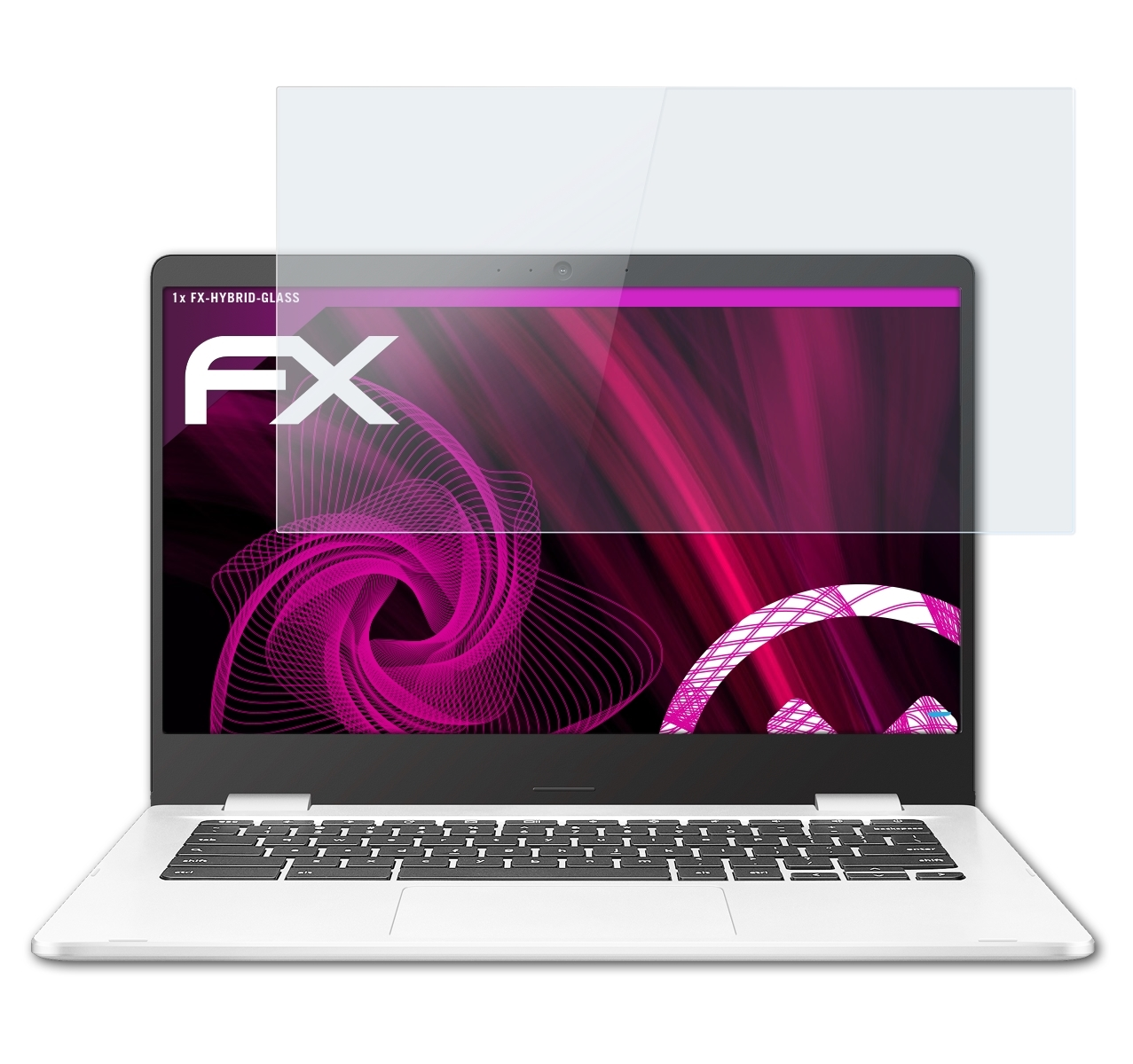 C424 (C424MA)) Chromebook ATFOLIX Asus Schutzglas(für FX-Hybrid-Glass
