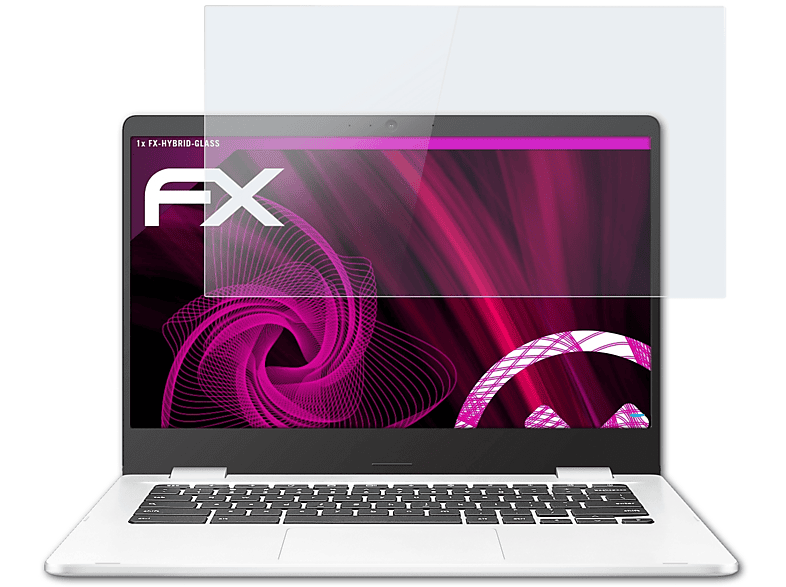 ATFOLIX FX-Hybrid-Glass (C424MA)) Chromebook C424 Asus Schutzglas(für