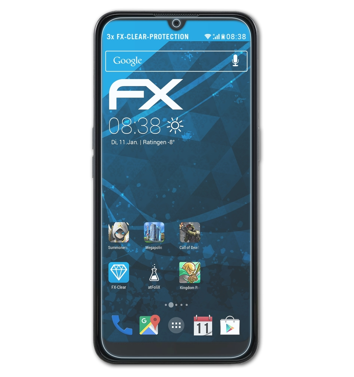 8100 Plus) ATFOLIX Displayschutz(für Doro 3x FX-Clear