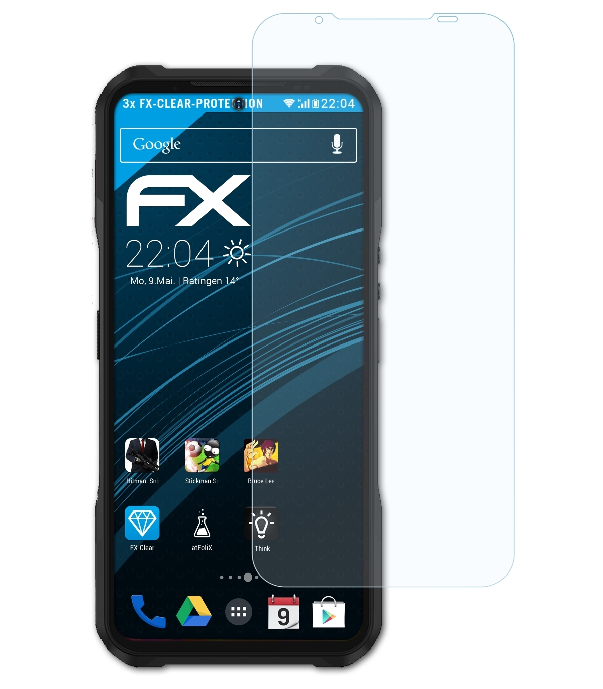 ATFOLIX 3x Displayschutz(für V20 5G) FX-Clear DOOGEE