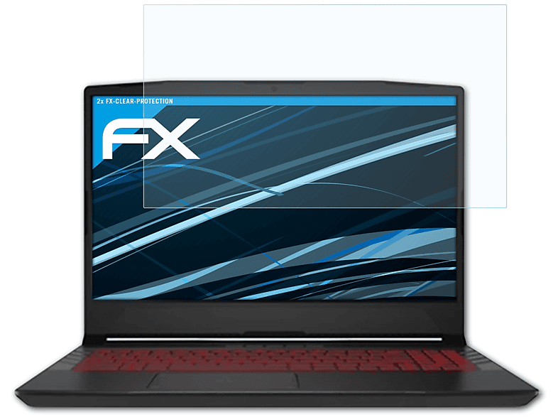 ATFOLIX 2x FX-Clear Displayschutz(für MSI GL66) Pulse