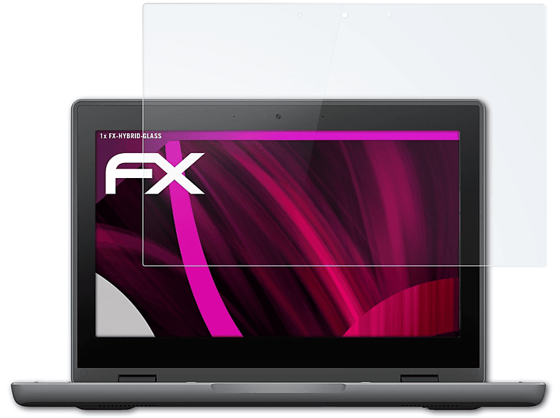 ATFOLIX FX-Hybrid-Glass Schutzglas(für Asus Chromebook (CR1100)) Flip CR1