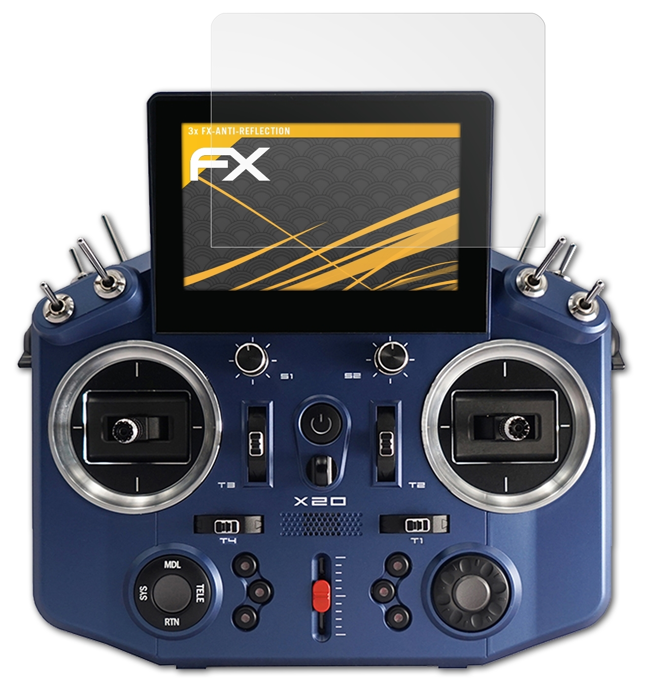 ATFOLIX 3x FrSky FX-Antireflex Displayschutz(für X20) Tandem
