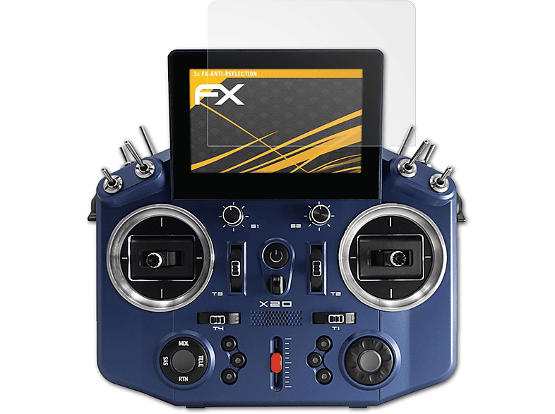 ATFOLIX 3x FX-Antireflex Displayschutz(für FrSky Tandem X20)