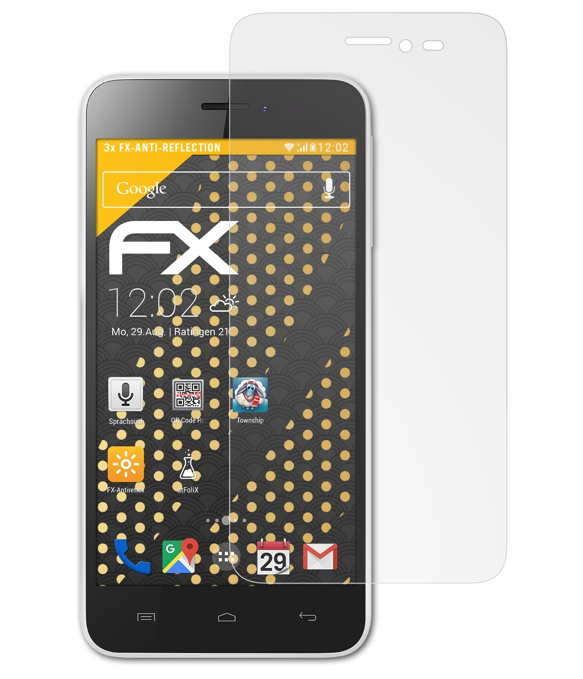 ATFOLIX 3x FX-Antireflex Displayschutz(für Wiko Jimmy)