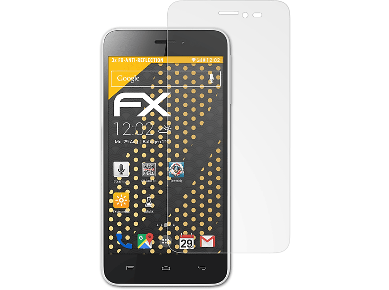 ATFOLIX 3x FX-Antireflex Displayschutz(für Wiko Jimmy)
