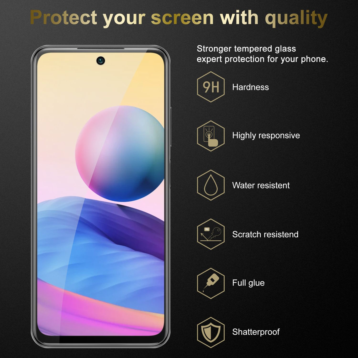 M3 Xiaomi Schutzfolie(für POCO RedMi PRO Tempered 3x / Glas NOTE 10 5G Schutzglas CADORABO 5G)