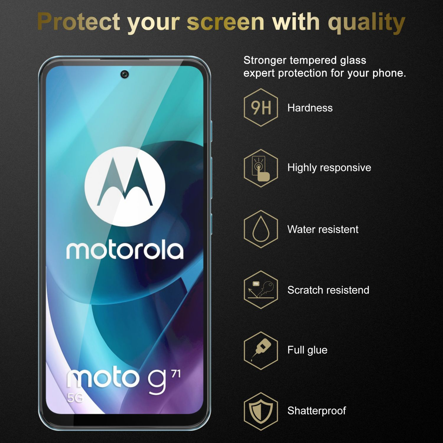 Motorola G71 Schutzglas 5G) Glas MOTO Schutzfolie(für CADORABO Tempered