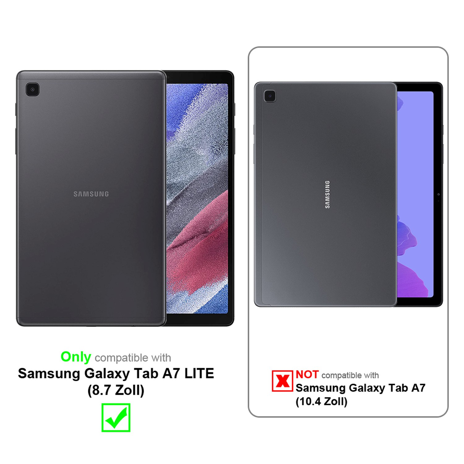 A7 Tab Zoll)) Tablet Samsung LITE CADORABO Schutzglas Galaxy (8.7 Schutzfolie(für