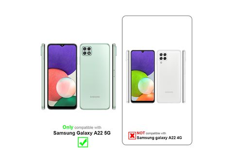 Funda Samsung Galaxy A22-5GTransparente con Anilla y Cubre Cámara 5 Colores