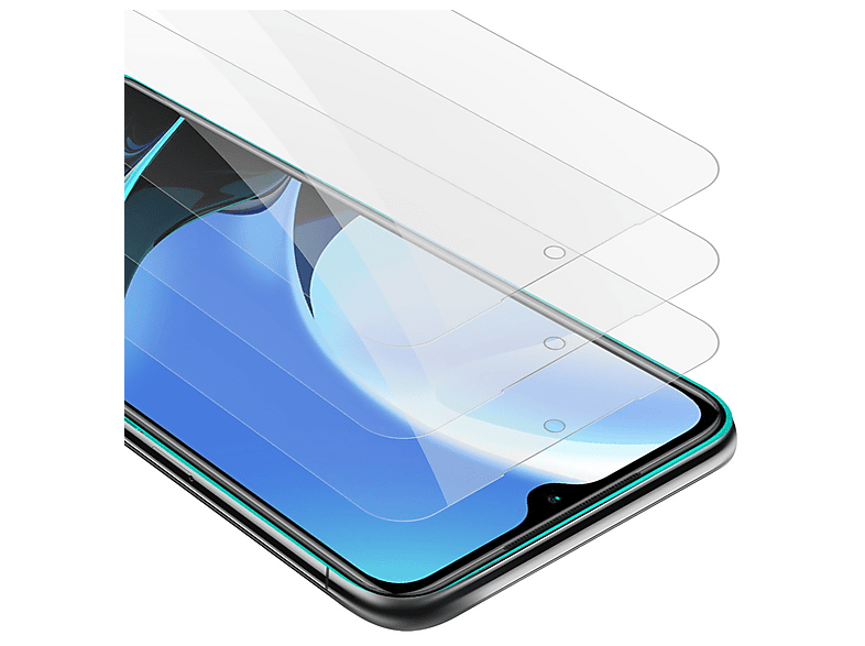 Cadorabo 3x Vetro Temperato Per Xiaomi Redmi 9, Trasparente, Durezza 9H, Compatibile 3D Touch, Antigraffio, Facile Applicazione
