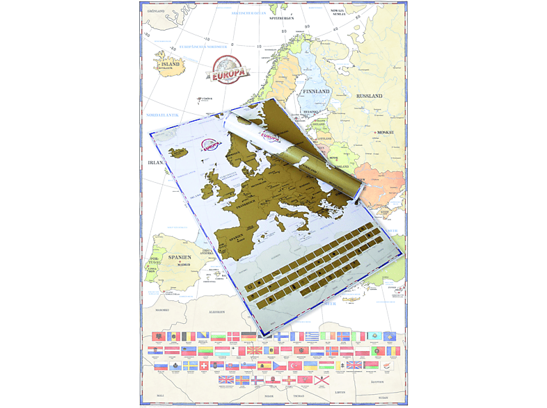 Rubbelkarte Landkarten - Politische Europakarte