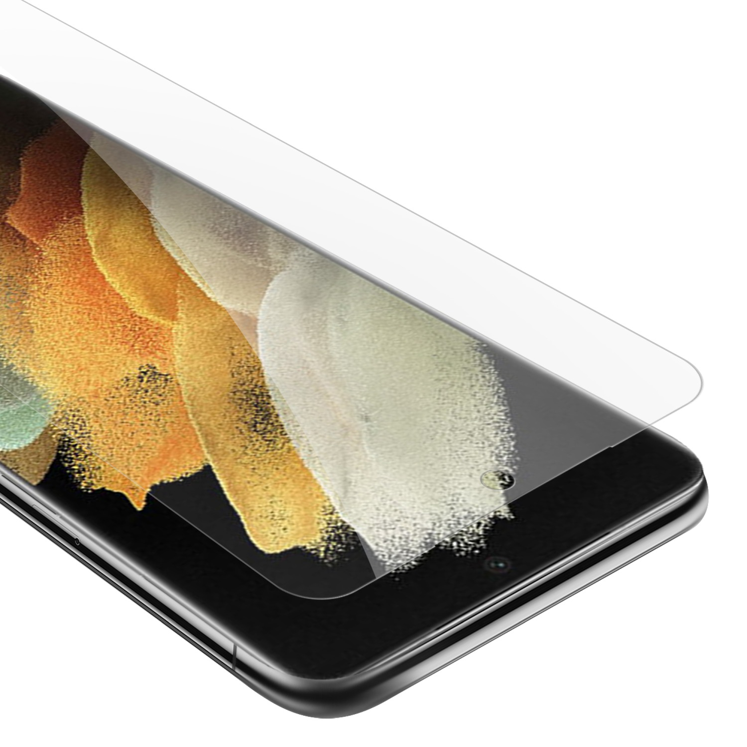 Una protezione schermo viene applicata sullo schermo di uno smartphone.