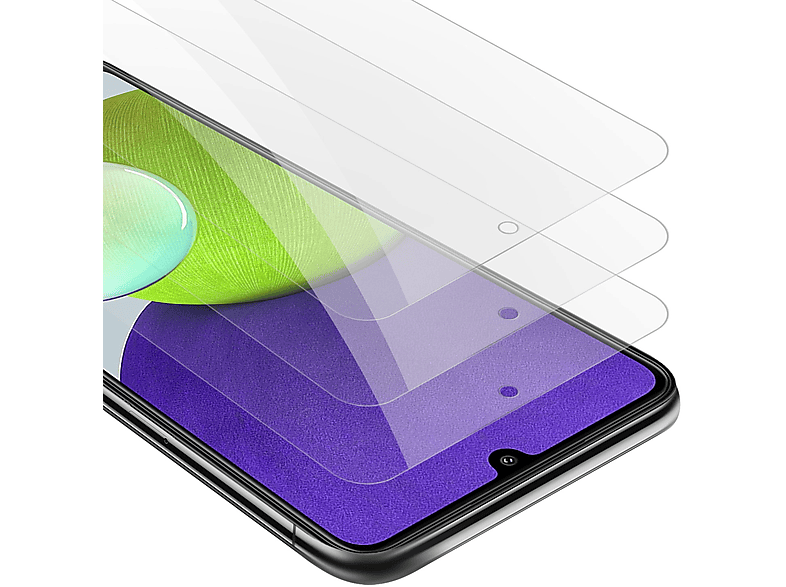 CADORABO 3x Schutzglas Tempered Galaxy 4G A22 / M22 Schutzfolie(für / 4G) M32 Glas Samsung