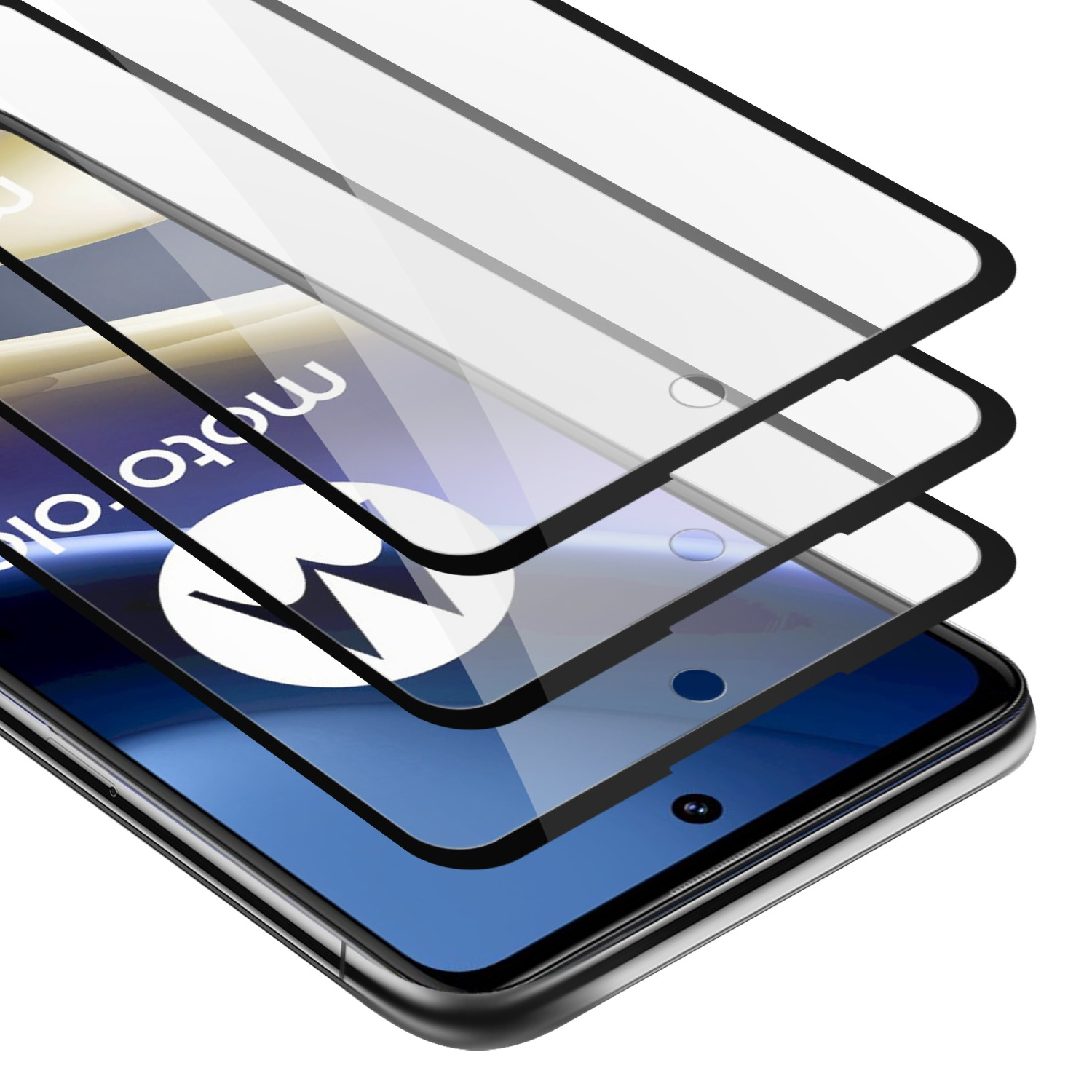Smartphone che mostra più protezioni schermo, che dimostrano strati di protezione.