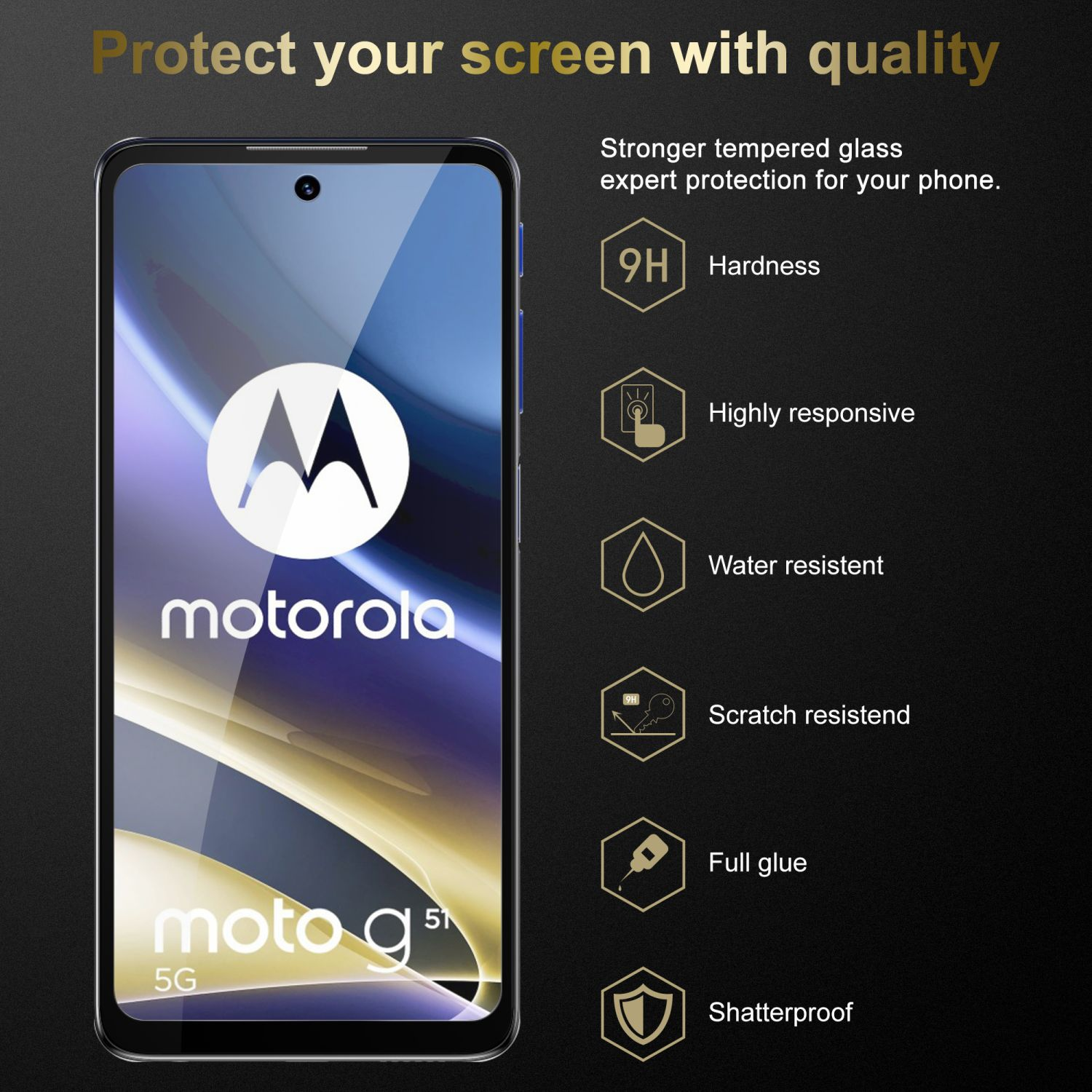 Telefono con protezione schermo. La protezione è sullo schermo.