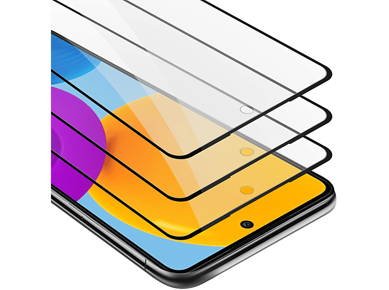 CADORABO 3x Vollbild Schutzglas Tempered Schutzfolie(für Samsung Galaxy M52 5G)