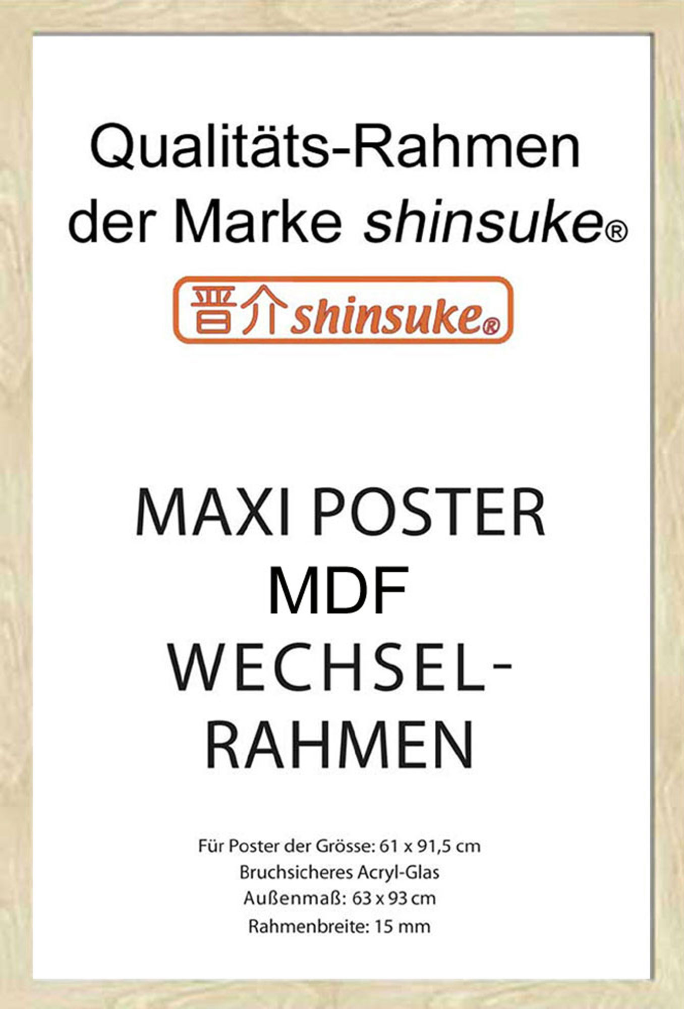 Rahmen Maxi - Eiche 61x91,5 MDF cm