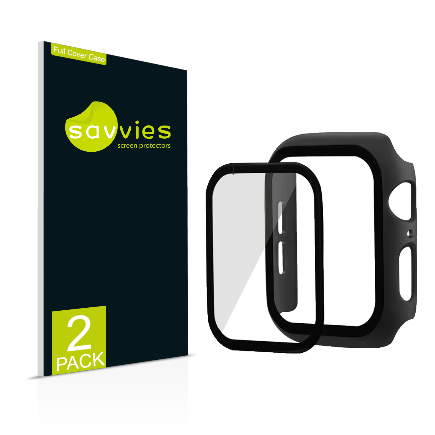 Glass mm)) 2x SAVVIES (44 Cover Apple Watch Series 4 Schutzfolie(für 3D Panzerglas Full Xtreme