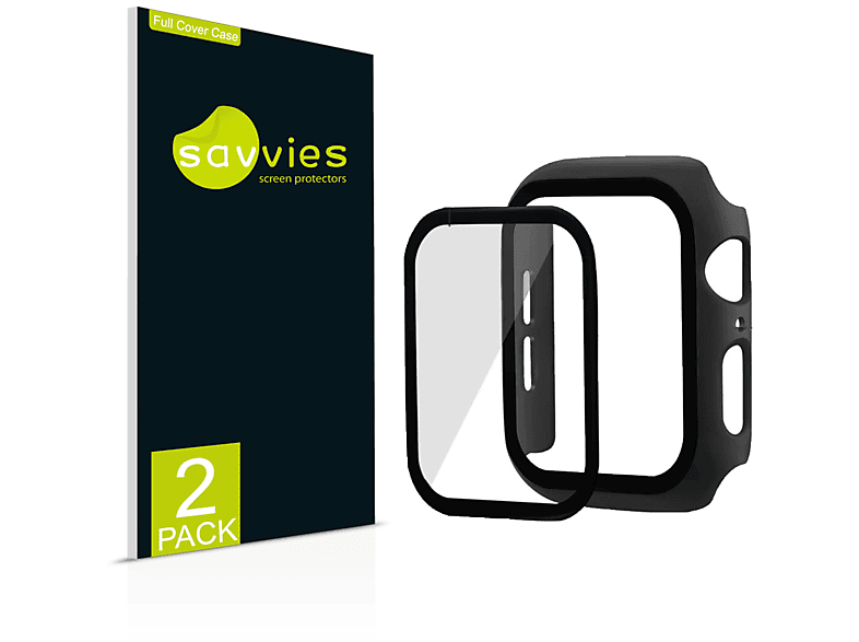 Glass mm)) 2x SAVVIES (44 Cover Apple Watch Series 4 Schutzfolie(für 3D Panzerglas Full Xtreme