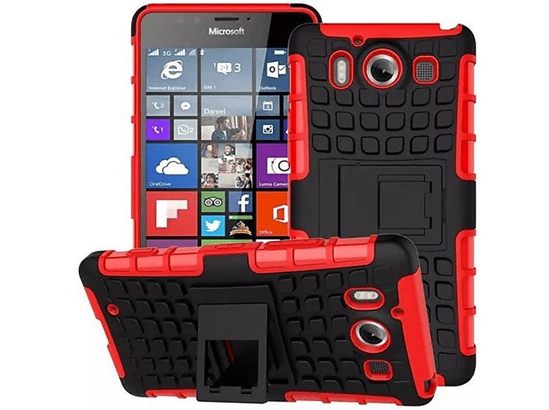CASEONLINE 2i1, Backcover, Microsoft, Lumia 950, Rot