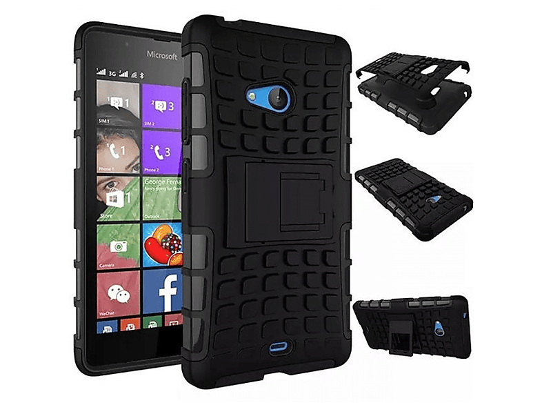 CASEONLINE 2i1, Backcover, Microsoft, Lumia 540, Schwarz