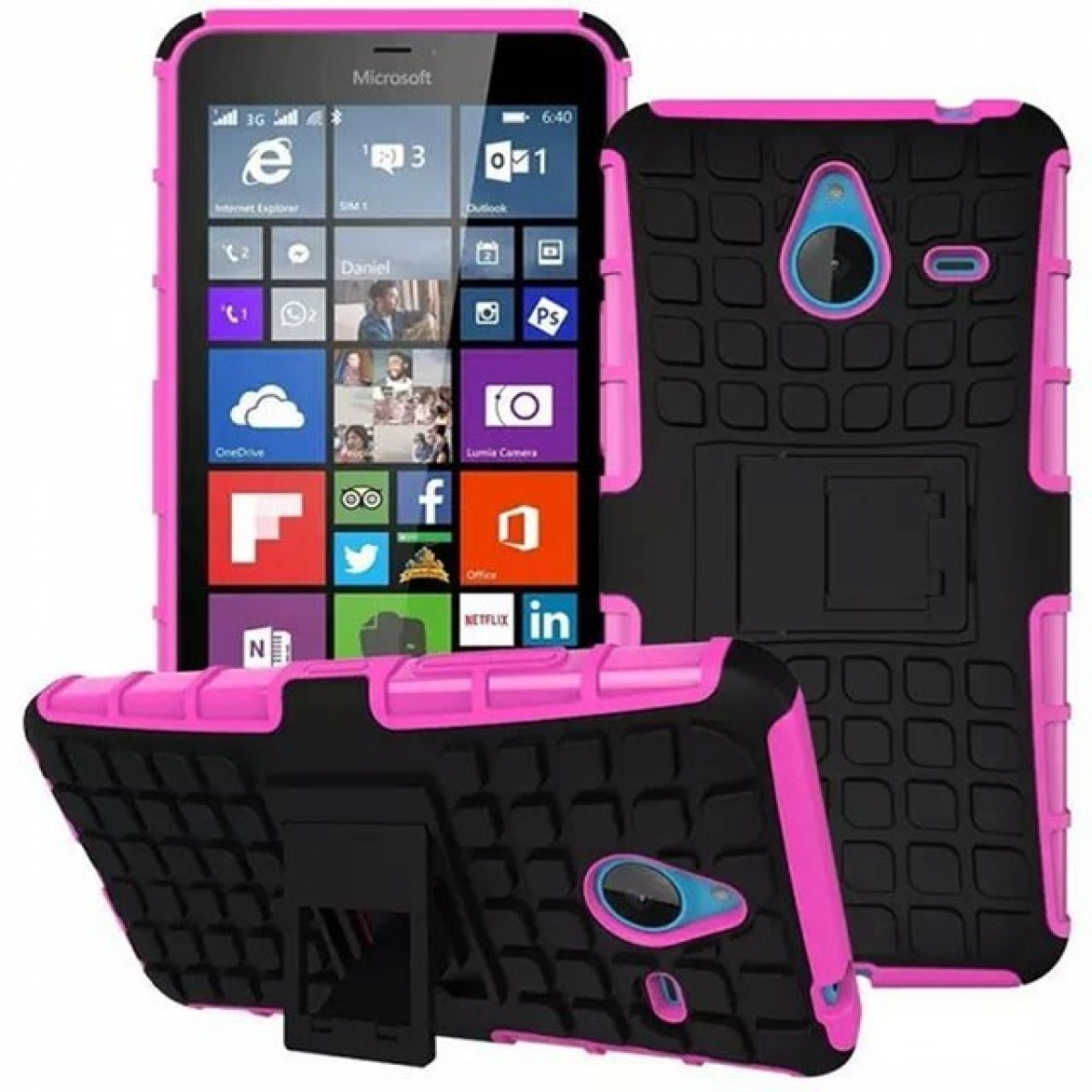 Microsoft, CASEONLINE Pink Lumia 2i1, Backcover, 640XL,
