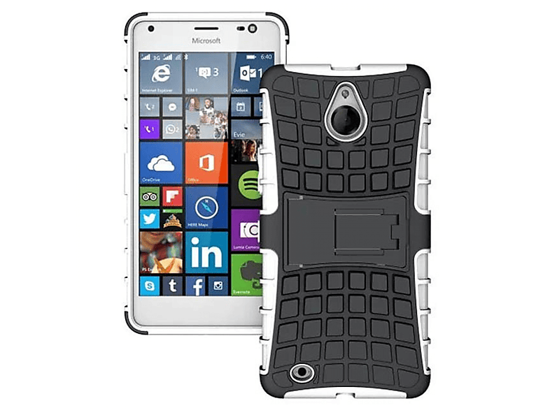 CASEONLINE 2i1, Backcover, Microsoft, Lumia 850, Weiß