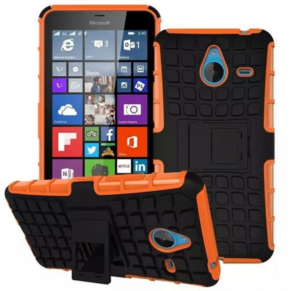 CASEONLINE Backcover, 2i1, 640XL, Orange Lumia Microsoft,
