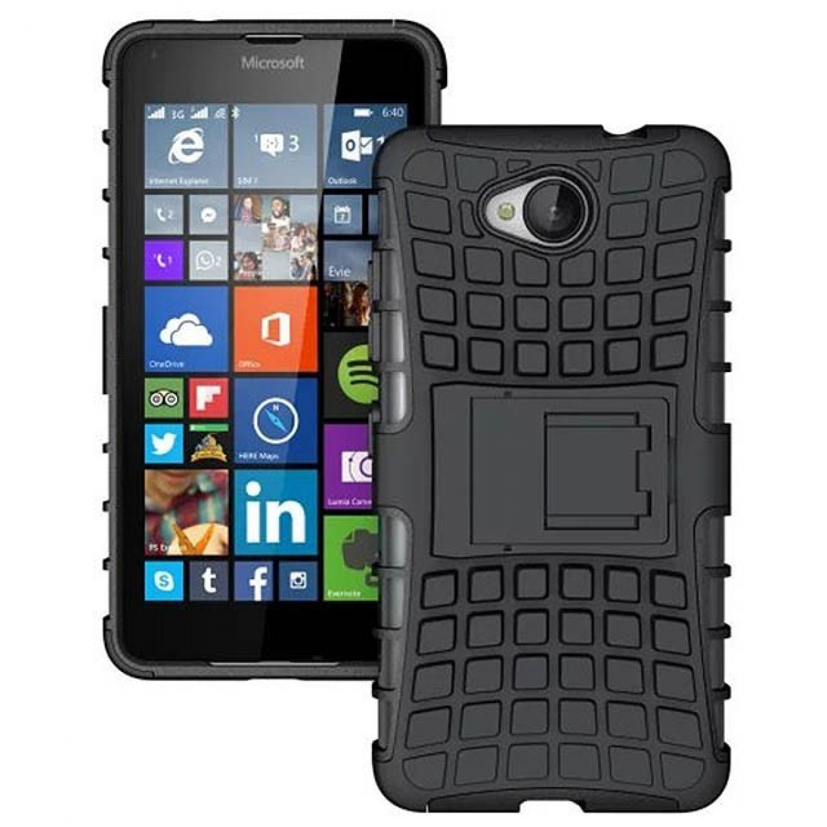 CASEONLINE 2i1, 650, Schwarz Microsoft, Lumia Backcover