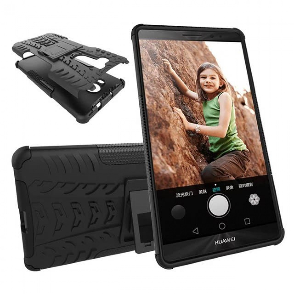 CASEONLINE 2i1, Backcover, Huawei, Mate Schwarz 8