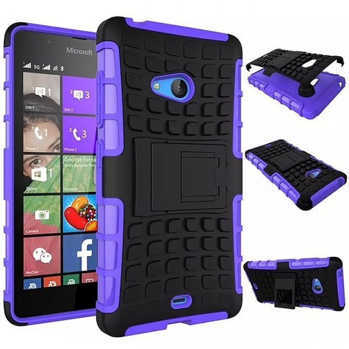 CASEONLINE 2i1, Backcover, Microsoft, Lumia 540, Violett