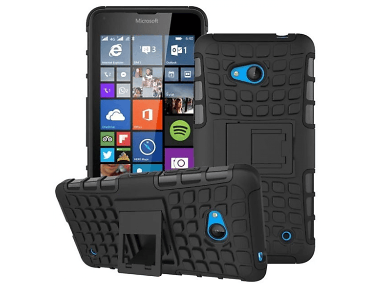 CASEONLINE 2i1, Backcover, Microsoft, Lumia 640, Schwarz