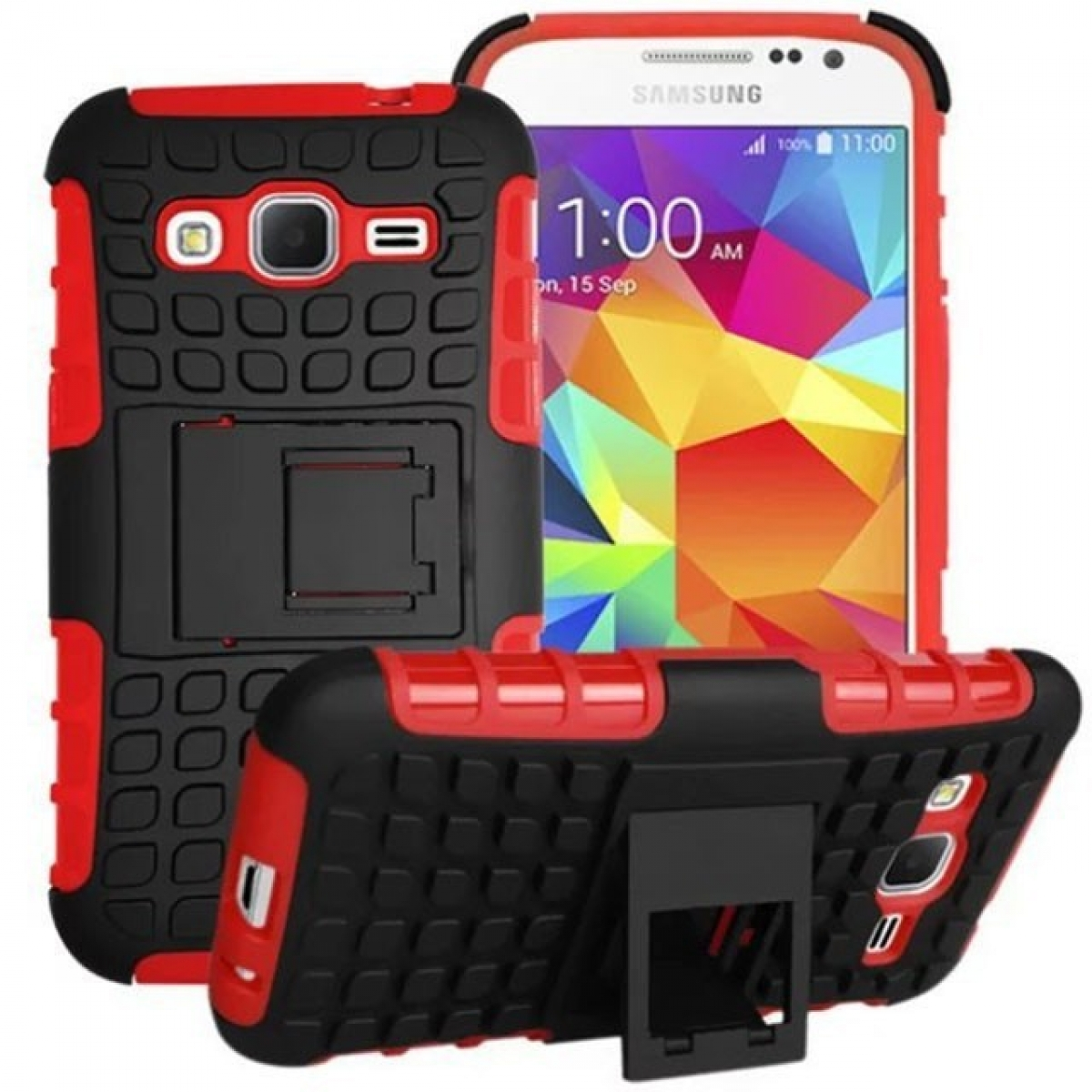 CASEONLINE 2i1, Backcover, Samsung, Galaxy Prime, Rot Core