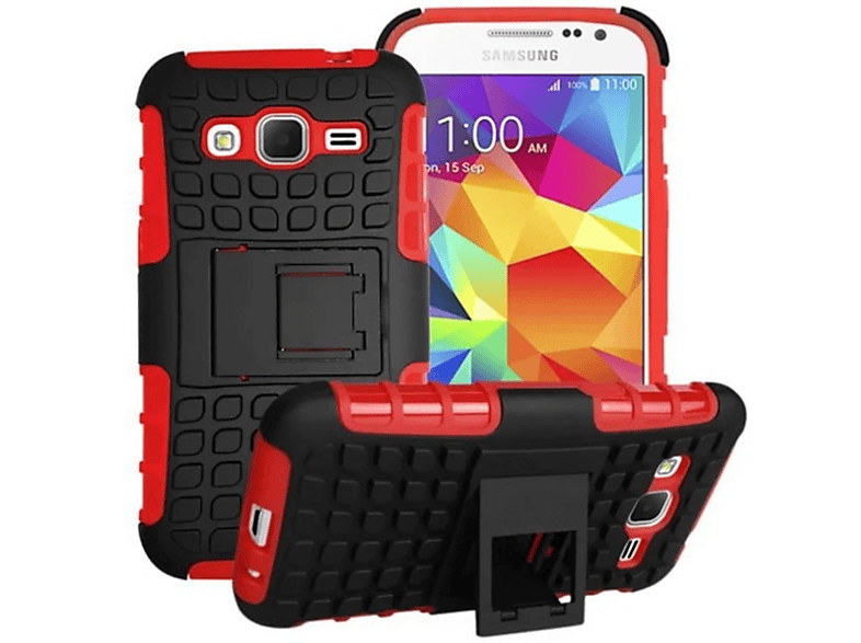 CASEONLINE 2i1, Backcover, Samsung, Galaxy Prime, Rot Core