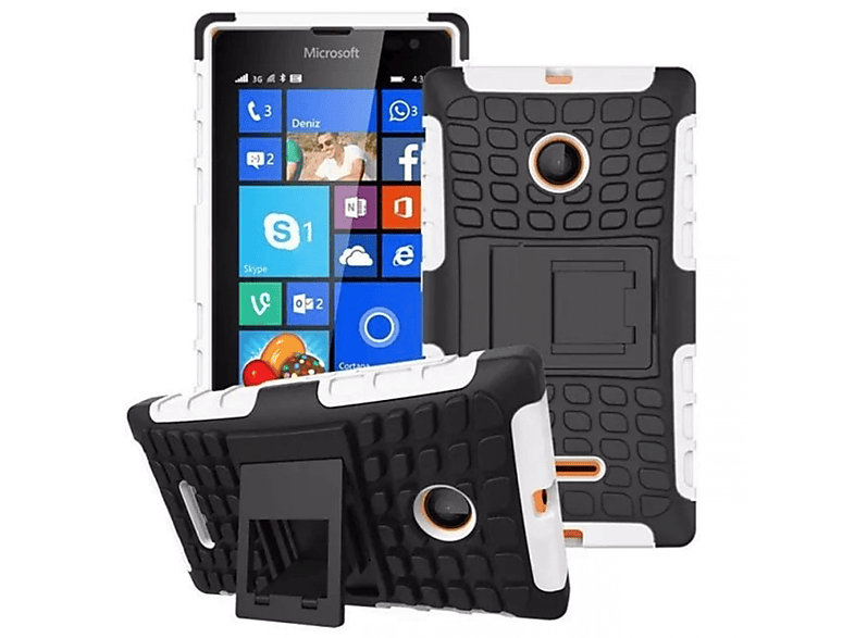 CASEONLINE Backcover, Microsoft, Lumia 435, Weiß 2i1,