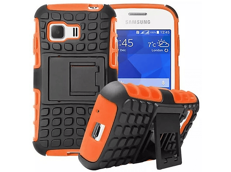 CASEONLINE 2i1, Young Samsung, 2, Galaxy Backcover, Orange