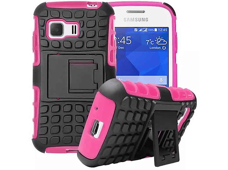 Young CASEONLINE 2i1, Samsung, Galaxy Backcover, Pink 2,