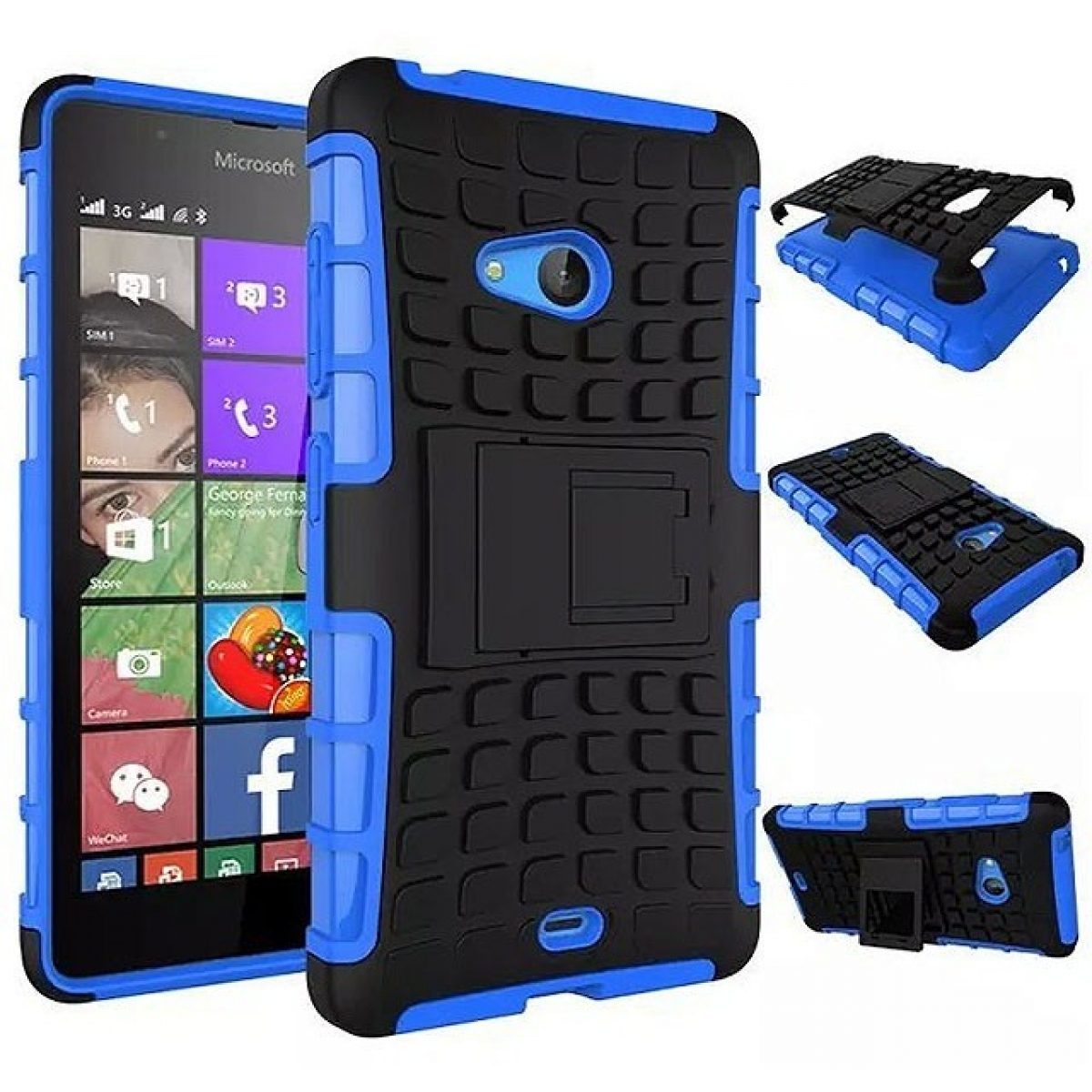 CASEONLINE 2i1, Backcover, Microsoft, Blau Lumia 540