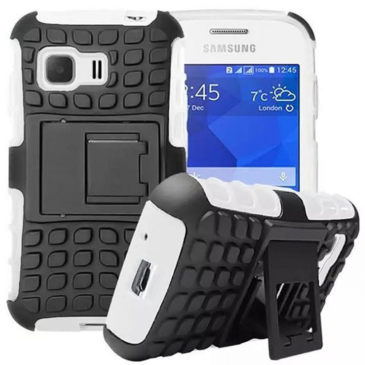 CASEONLINE Galaxy Young Backcover, Weiß Samsung, 2i1, 2,